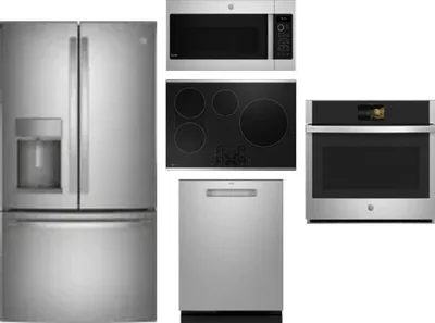 5 Piece Package Includes Refrigerator, Cooktop, Wall Oven, Microwave And Dishwasher